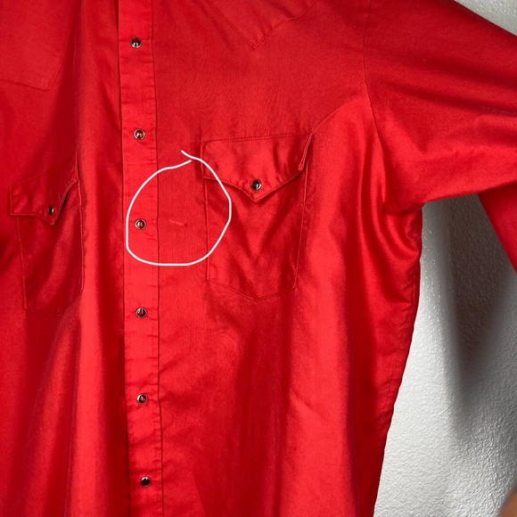 Red Rider Men's Western Shirt Button Down XXL Red Rodeo Snap Buttons Cowboy - Picture 13 of 15